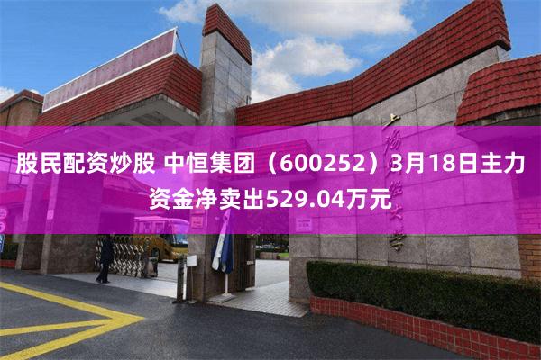 股民配资炒股 中恒集团（600252）3月18日主力资金净卖出529.04万元