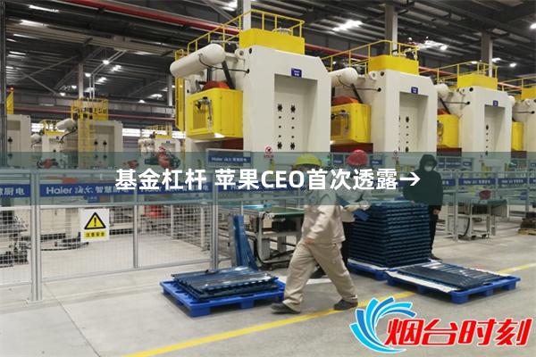 基金杠杆 苹果CEO首次透露→