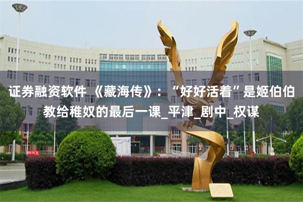 证券融资软件 《藏海传》：“好好活着”是姬伯伯教给稚奴的最后一课_平津_剧中_权谋