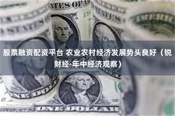股票融资配资平台 农业农村经济发展势头良好（锐财经·年中经济观察）