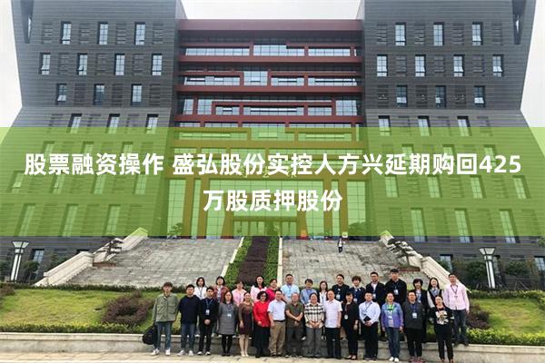 股票融资操作 盛弘股份实控人方兴延期购回425万股质押股份