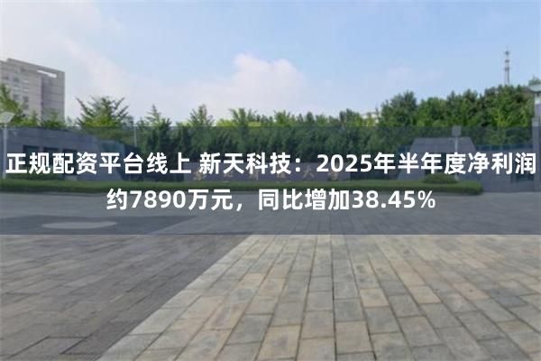 正规配资平台线上 新天科技：2025年半年度净利润约7890万元，同比增加38.45%